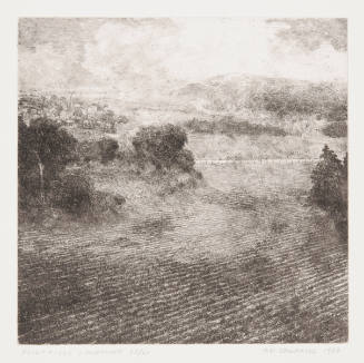 Thomas D. Edwards, Flinthills Landscape, 1982, etching, 8 3/4 x 8 3/4 in., Kansas State Univers…
