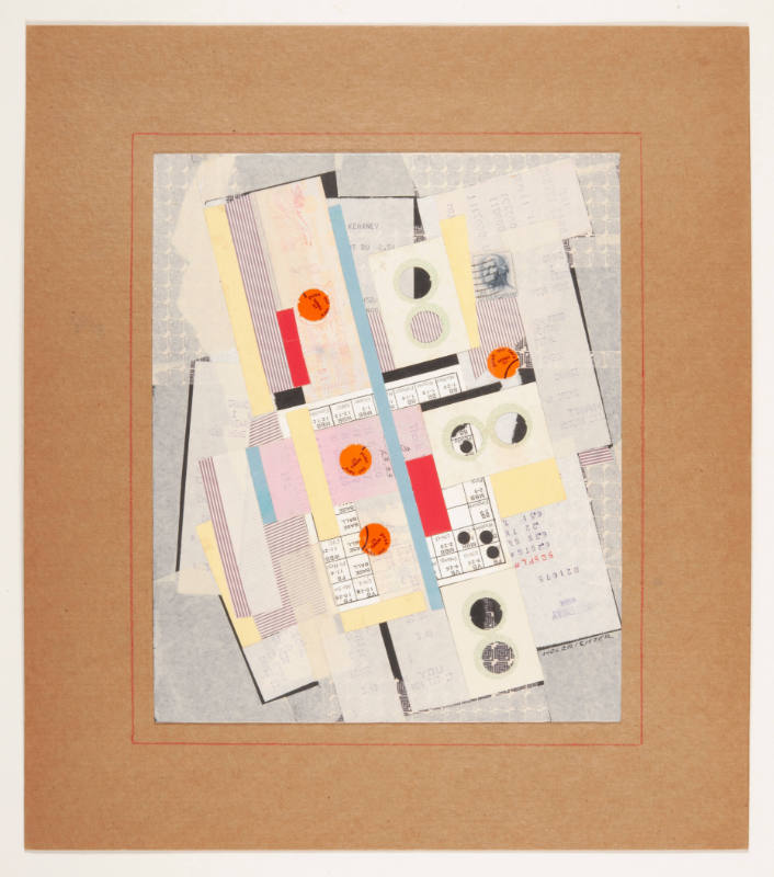 Elmer Holzrichter, title unknown (receipts), ca. 1985, collage, 16 x 14 in., Kansas State Unive…