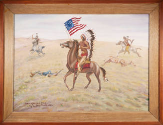 Louis ShipShee, The Captured Flag, mid 20th century, oil on canvas, 31 1/4 x 43 1/4 in., Kansas…