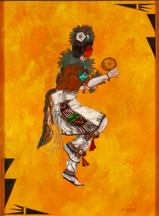 Paul Speckled Rock, Corn Dancer, 1977, acrylic on canvas, 23 7/8 x 18 in., Kansas State Univers…