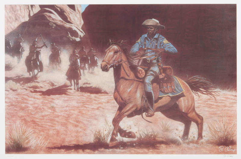 Title unknown (Buffalo soldier on horse)