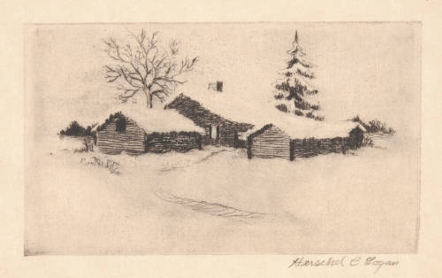 Herschel C. Logan, Deep Winter, ca. 1925, drypoint, 2 11/16 x 4 5/8 in., Kansas State Universit…