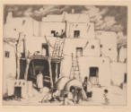 Gene Kloss, Indian Ovens, 1941, drypoint, 7 x 8 1/2 in., Kansas State University, Marianna Kist…