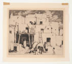 Gene Kloss, Indian Ovens, 1941, drypoint, 7 x 8 1/2 in., Kansas State University, Marianna Kist…