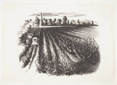 Bernard Joseph Steffen, Bucks County, ca. 1935, lithograph, 9 3/8 x 2 1/2 in., Kansas State Uni…