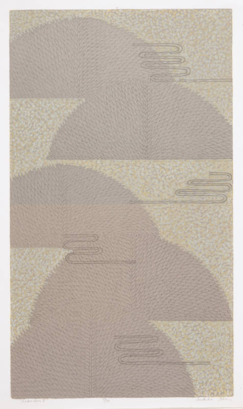 Sakiko Ide, Kikusui II, published 1970, screenprint, 22 5/8 x 13 in., Kansas State University, …