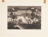 John Frederick Helm, Jr., Afterglow, 1954, aquatint and etching with soft ground etching, 6 15/…