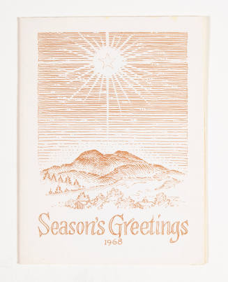 Herschel C. Logan, Season's Greetings (star over mountain), 1968, metal relief print, 5 15/16 x…