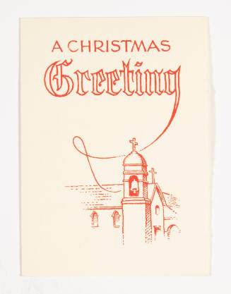 Herschel C. Logan, A Christmas Greeting (Mission San Juan Capistrano), ca. 1970, metal relief p…