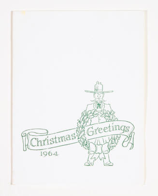 Herschel C. Logan, Christmas Greetings 1964 (card), 1964, metal relief print, 6 1/8 x 4 5/8 in.…