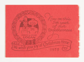Herschel C. Logan, Christmas card, 1975, metal relief print with photomechanical reproduction, …