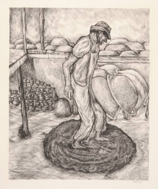 Isidoro O'Campo, Pottery, from Mexican People, lithograph, 13 3/4 x 11 1/4 in., Kansas State Un…