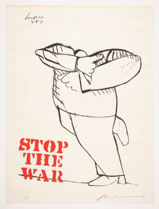 José Luis Cuevas, Stop the War, 1970, lithograph, 23 x 16 1/4 in., Kansas State University, Mar…