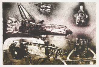 Juan Boza Sanchez, Columbia the Gem of Space, 1981, lithograph, 15 x 22 1/4 in., Kansas State U…
