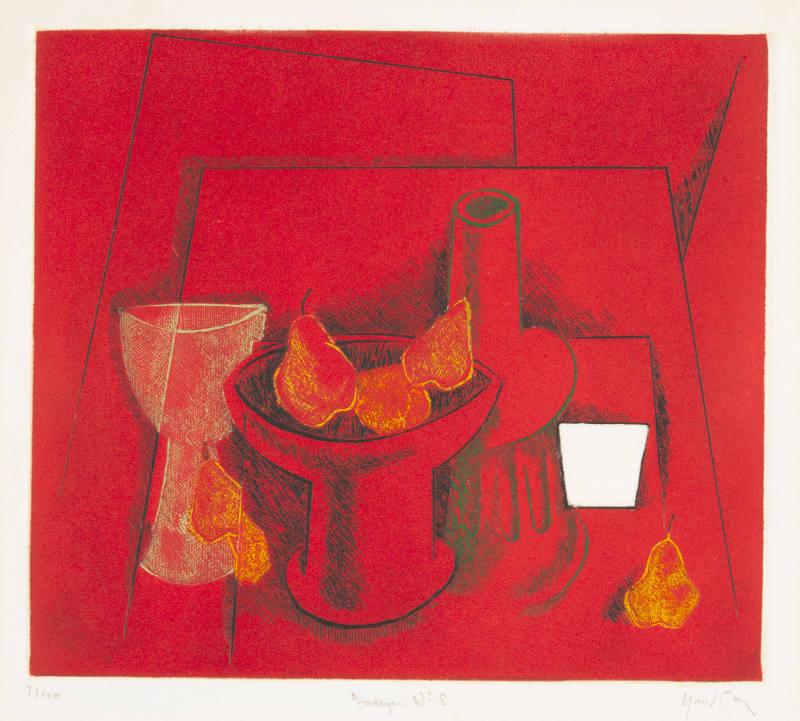 Vicente Gandía, Bodegon No. 8, ca. 1970, etching, 7 3/16 x 8 1/8 in.,Kansas State University, M…