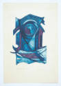 Myrna Báez, Abstraccion Azul (Agul Abstraction), 1969, etching, 10 1/2 x 7 in., Kansas State Un…