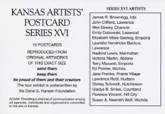 Association of Community Arts Councils of Kansas, Kansas Artists' Postcard Series title card, 1…