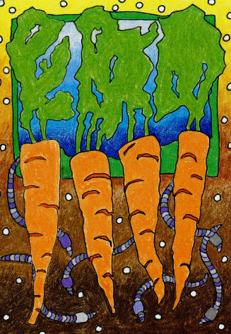 Lauretta Hendricks-Backus, I Eat Carrots Every Day, 1993, photomechanical reproduction, 6 x 4 i…