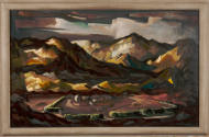 Doel Reed, Valdez, ca. 1955, oil on canvas, 24 5/16 x 40 3/8 in., Kansas State University, Mari…