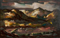 Doel Reed, Valdez, ca. 1955, oil on canvas, 24 5/16 x 40 3/8 in., Kansas State University, Mari…