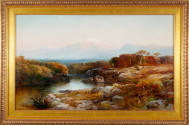 Edward Moran, Western Landscape, 1866, oil on canvas, 29 ½ x 50 in., Kansas State University, M…