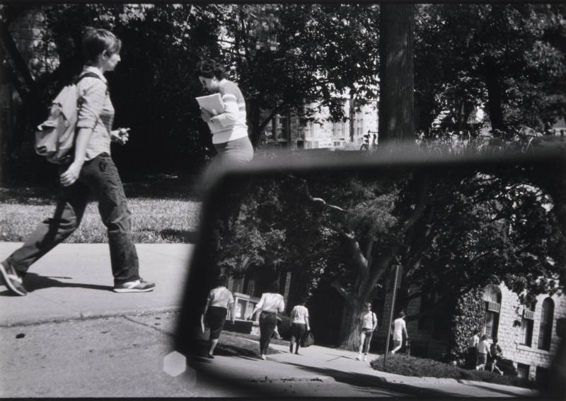 Reflections, Kansas State University (students reflected in mirror)