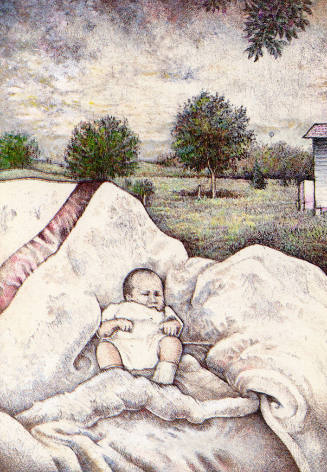 Robert Lortscher, Plains Naitivity (postcard), 1984, photomechanical reproduction, 5 13/16 x 4 …