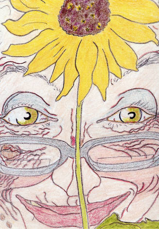 Self Portrait with Sunflower
