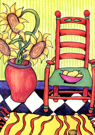 Shaker Chair and Sunflowers