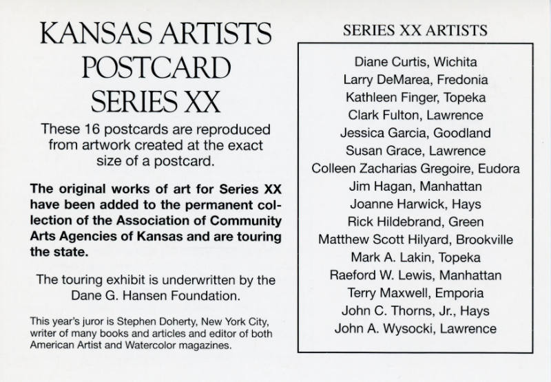 Association of Community Arts Councils of Kansas, Kansas Artists' Postcard Series title card, 1…