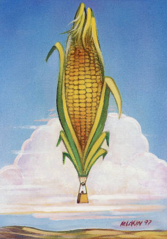 Mark Lakin, Corn Flight, 1997, photomechanical reproduction, 5 13/16 x 4 in., Kansas State Univ…