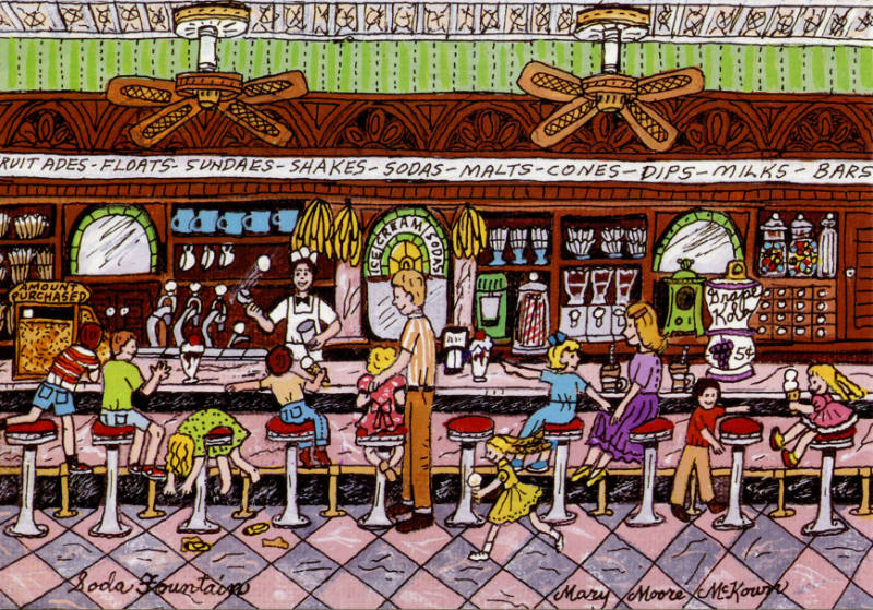 Mary Moore McKown, The Soda Fountain, 1998, photomechanical reproduction, 4 x 5 13/16 in., Kans…