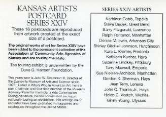 Association of Community Arts Councils of Kansas, Kansas Artists' Postcard Series title card, 2…