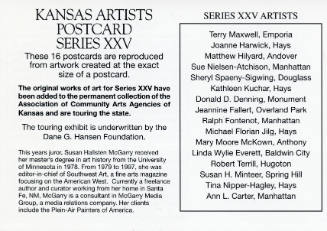 Association of Community Arts Councils of Kansas, Kansas Artists' Postcard Series title card, 2…