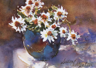 Daisies in a Blue Pot