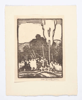 William Judson Dickerson, title unknown (Christian procession), ca. 1930, woodcut, 3 3/8 x 2 5/…