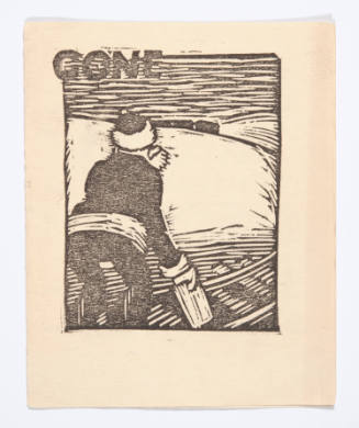 William Judson Dickerson, GONE, 1927, woodcut, 5 x 4 in., Kansas State University, Marianna Kis…