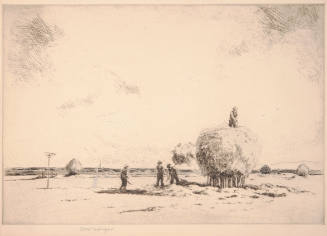 Sears Gallagher, title unknown (haying), early 20th century, etching, 8 7/8 x 12 7/8 in., Kansa…