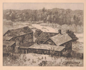 Gustaf Oscar Dalström, An Abandoned Farm, 1934, etching, 7 3/4 x 9 7/8 in., Kansas State Univer…