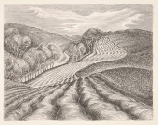 Wanda Gág, Ploughed Fields, 1936, lithograph, 8 3/4 x 11 3/4 in., Kansas State University, Mari…