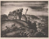 Edwin Fulwider, Glacial Boundary, 1939, lithograph, 8 7/8 x 11 3/4 in., Kansas State University…