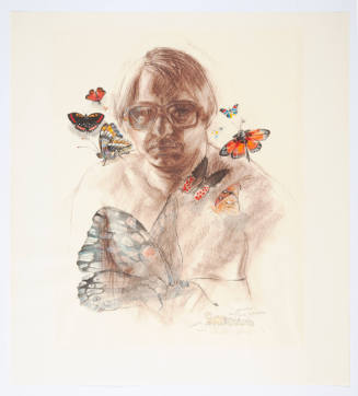 Charles Stroh (United States, 1943 - 2022)
Title unknown (self portrait with butterflies), lat…