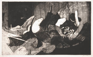 John Talleur, Denmark I, 1977, etching, 18 x 29 9/16 in., Kansas State University, Marianna Kis…