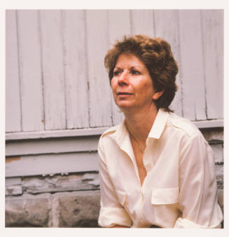 Glenice Matthews (jewelry designer and director, Wichita Center for the Arts), outside her home, Everett Street, Wichita, Kansas, October 1,1982