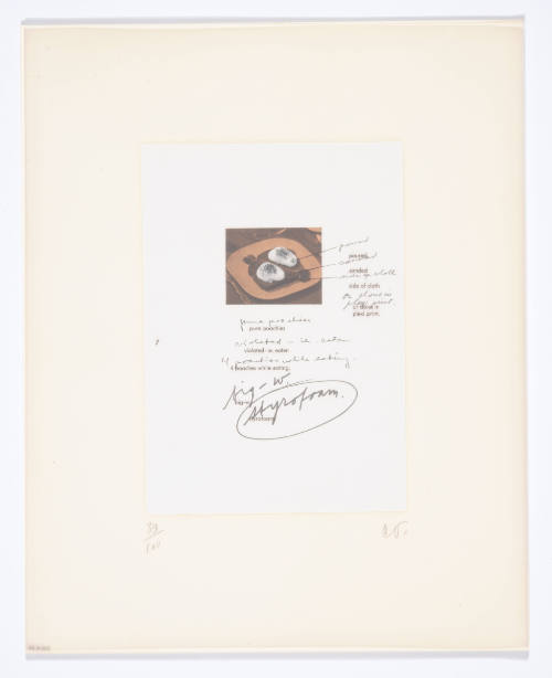 Claes Oldenburg, Poached eggs on toast, with notations, 1972, lithograph on paper mounted on ca…