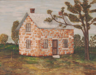 Gertrude Klocke, Grandpa's House, 1960, oil on board, 21 7/8 x 28 in., Kansas State University,…