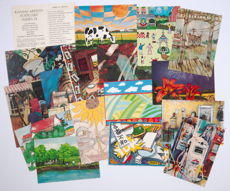 Association of Community Arts Councils of Kansas, Kansas Artists' Postcard Series IX, 1986, pho…