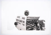 Doug Barrett, Protest 0014 (Young Man Reading Black Wall Street Journal, Greenwood District, Tu…