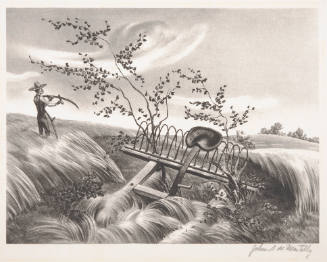 John Stockton deMartelly, Old Man Towne Bought a New Scythe, published 1938, lithograph, 9 7/8 …