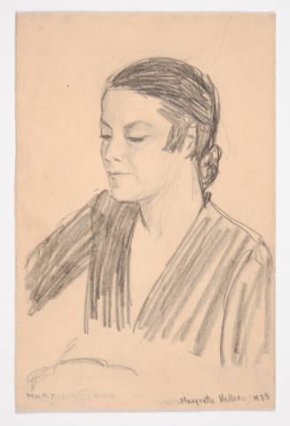 Marguerite M. Nellis, Mary, 1935, graphite on paper envelope, 6 3/8 x 4 1/8 in., Kansas State U…
